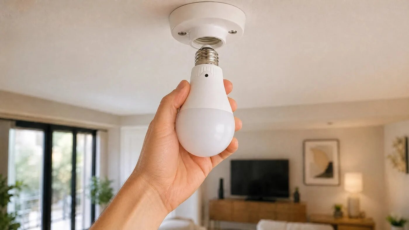 LumiSafe sendo instalada no soquete